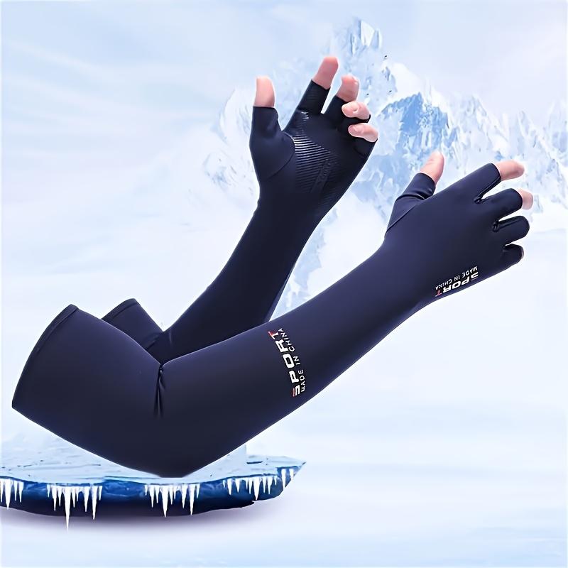 Ice Silk Arm Sleeves Summer Breathable Anti-uv Quick-dry Cycling Sleeves Sunshade Non-slip Touchscreen Hiking Driving Arm Cover