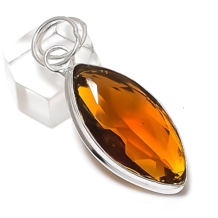 

Citrine Gemstone Handmade 925 Sterling Silver Jewelry Pendant 2.13 g3G79