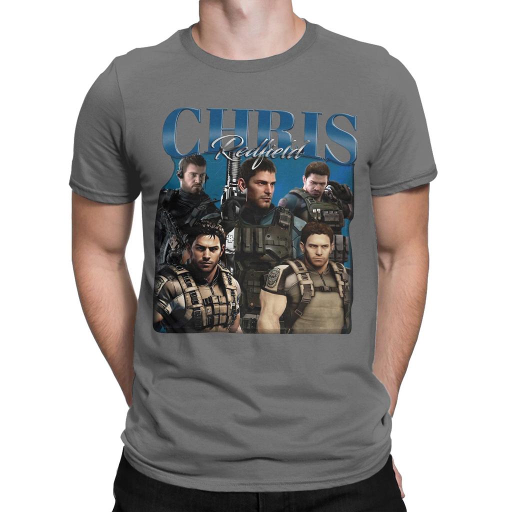 Heren Dames Grafisch Bedrukte Chris Redfield snake eater T-shirt Katoenen T-shirts Kleding