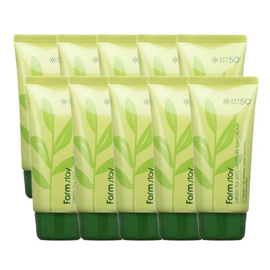 

FARM STAY Зволожуючий сонцезахисний крем з насінням зеленого чаю SPF 50+ PA +++ 70 г (5 варіантів) 10pcs