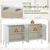 Sideboard mit 4 Türen, Moderne Buffetschrank Mehrzweckschrank mit Verstellbare Ablage, Griffloses Design