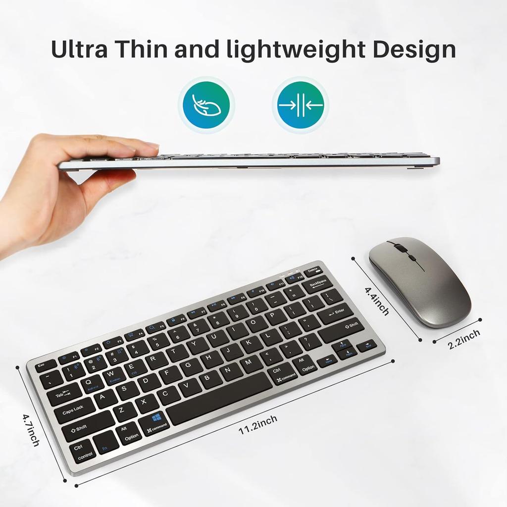 Rechargeable BT 5.2  2.4G Wireless Keyboard and Mouse Multiple Connection Wireless Russia Keyboard and Mouse