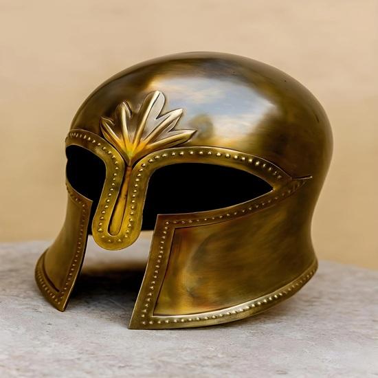 Casque d'hoplite grec ancien Casque d'hoplite grec corinthien embossé Acier médiéval Cosplay Meilleur cadeau pour un être cher