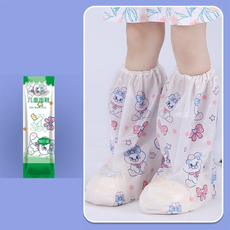 High Top Design Shoe Covers Disposable Water Resistant Boot Covers Overshoes Shoe Protectors Thickened Rain Shoes