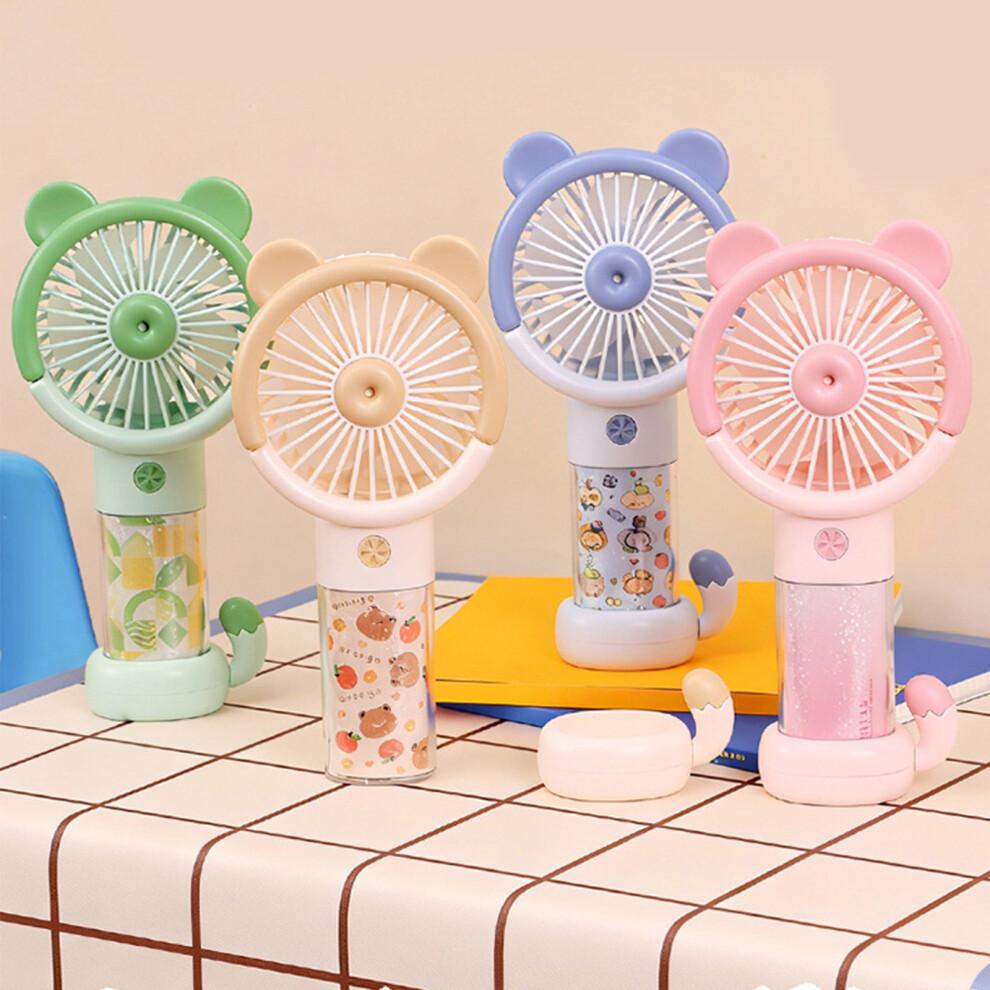 Multipurpose USB Handheld Fan Portable Colorful Lamp-Green