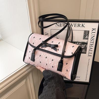 Korean Niche Underarm Commuter Bag Women's New Girl Style Fashion Handbag Bow Shoulder Bag