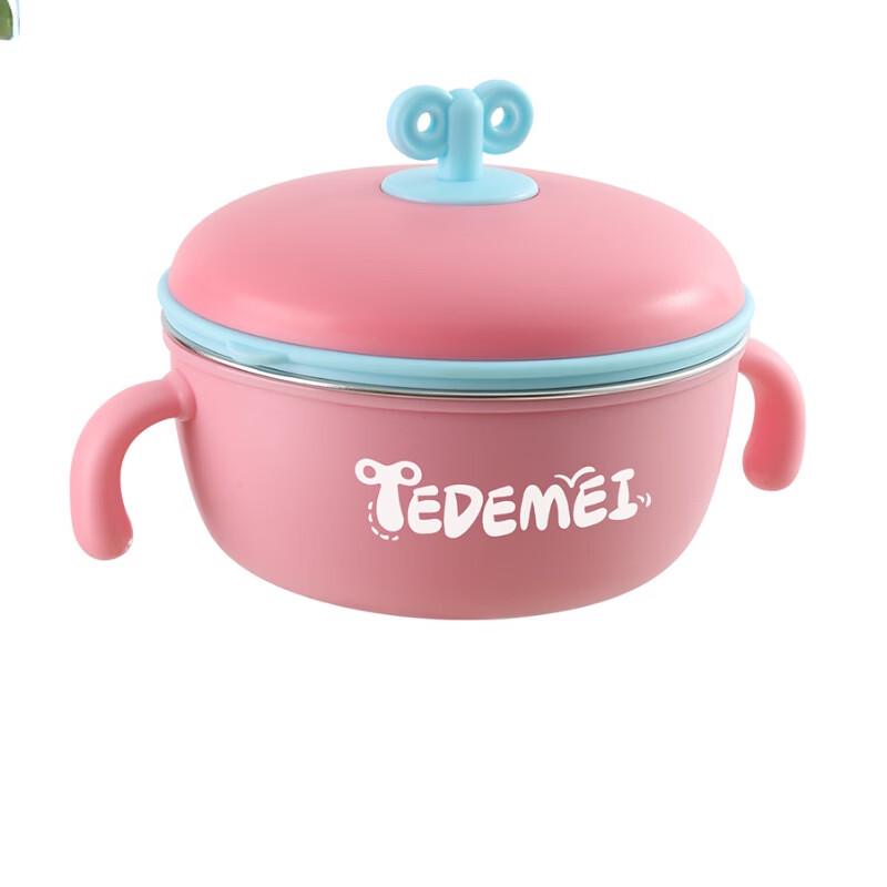 Abay 304 Stainless Steel Insulated Cartoon Baby Feeding Bowl Set