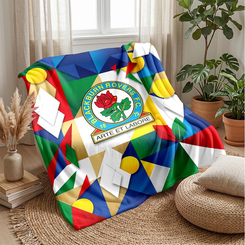 Blackburn Rovers Football Print Flannel Blanket, Soft Warm Lightweight Throw Blanket for Sofa Bed Camping