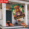 2D Flat, 2D FlatWelcome Halloween Cute Ghosts Pumpkin Spider Garden Flag_4-28x40 Inch Outdoor Garden Flag Double-sided Home Decoration Courtyard Decor