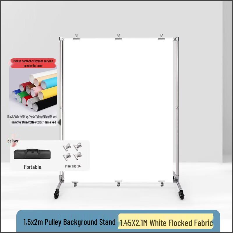 Retractable Photography Background Stand with Pulley System