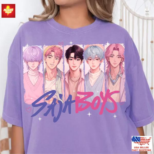 Retro Kpop Demon Hunters T-Shirt Gift for Woman Jinu Manga Kpop Huntrix Aesthe XXL