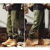 Fall Spring Men Cargo Pants Ankle Banded Loose Wear Resistant Drawstring Elastic Waist Pockets Outdoor Work Trousers