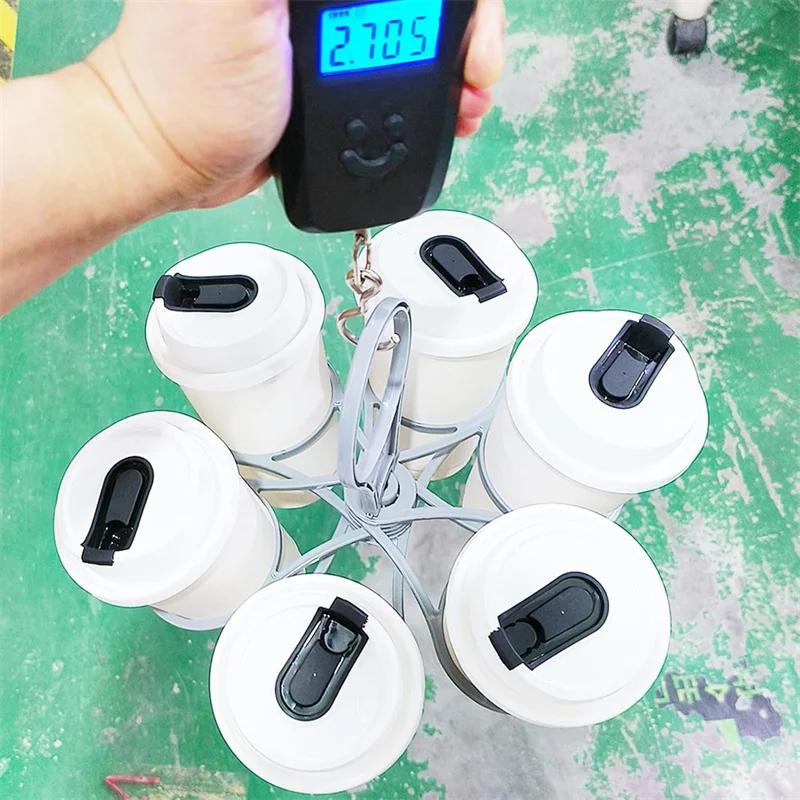 Foldable Drink Carrier with Handle Rotating Cup Caddy for 6 Drinks Outdoor Beverage Racks Portable Drink Carrier for Beer Coffee