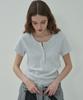 MOTT Henley Neck Half T-Shirt - Melange