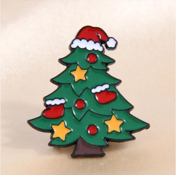 Fashionable Christmas Tree Enamel Pin for Backpacks and Clothes - Women's Brooch/Collar Accessory