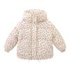 Mädchen Kapuzenmantel mit Blumenmuster aus Baumwolle, wattiert, koreanischer Stil, Winter, dick, warm, Jacke