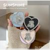 Rhinestone Bear Magnetic Phone Stand with Mirror & Heart Ring