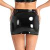 Kunstleder Bodycon Miniskirt S-XXL: Nasslook-Glanz mit gefälschten Reißverschlusstaschen, Perfekt für Party, Date Night oder Clubbing