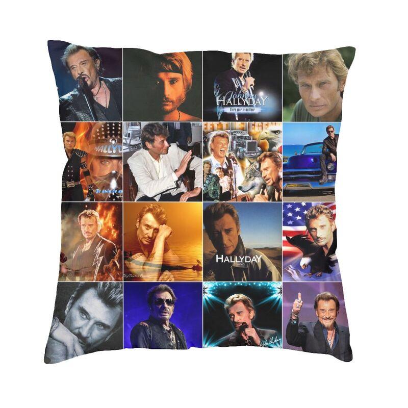 

Luxury French Rock Singer Johnny Hallyday Cushion Cover Polyester Throw Pillow Case Home Decor Pillowcase 30x30cm