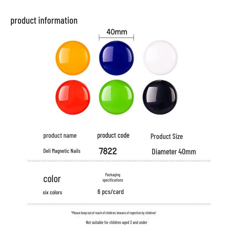 Deli Colored Whiteboard Magnetic Pushpins