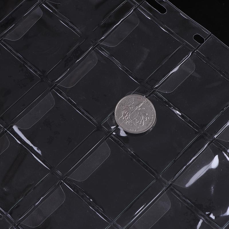 1 Sheet 30 Pockets Plastic Coin Holders Storage Collection Money Album Case