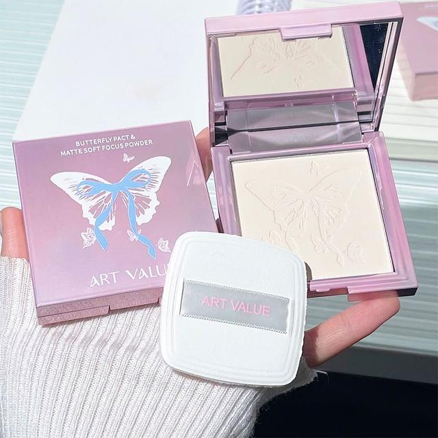 Art Value - Butterfly Pact Series Soft-Focus Powder Pact - 3 Shades 02# Warm - 12g