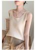 Autumn/Winter Seamless U-Neck Spaghetti Strap Knit Tank Top