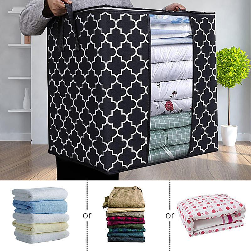 Blanket Storage Bags With Zipper Foldable Bedding Container Large Pillow Bin For Clothes Blankets Comforters Bedding Sets Sturdy