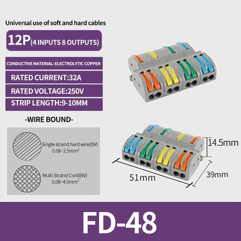 SPL-2 Fast 2-In 2-Out, 3-In 6-Out Wiring Terminals 2-Position 2/3/4/5pin  Connectors Wire Connectors electrical Connector Kit