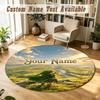 Round Rug Custom NameZelda Pattern Non Slip Carpet Home Floor Decor