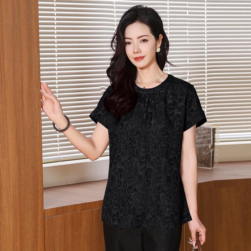 

Шелковый топ из пряжи «ароматное облако», женский, новый, с темпераментом, для среднего возраста, рубашка из тутового шелка L чёрный