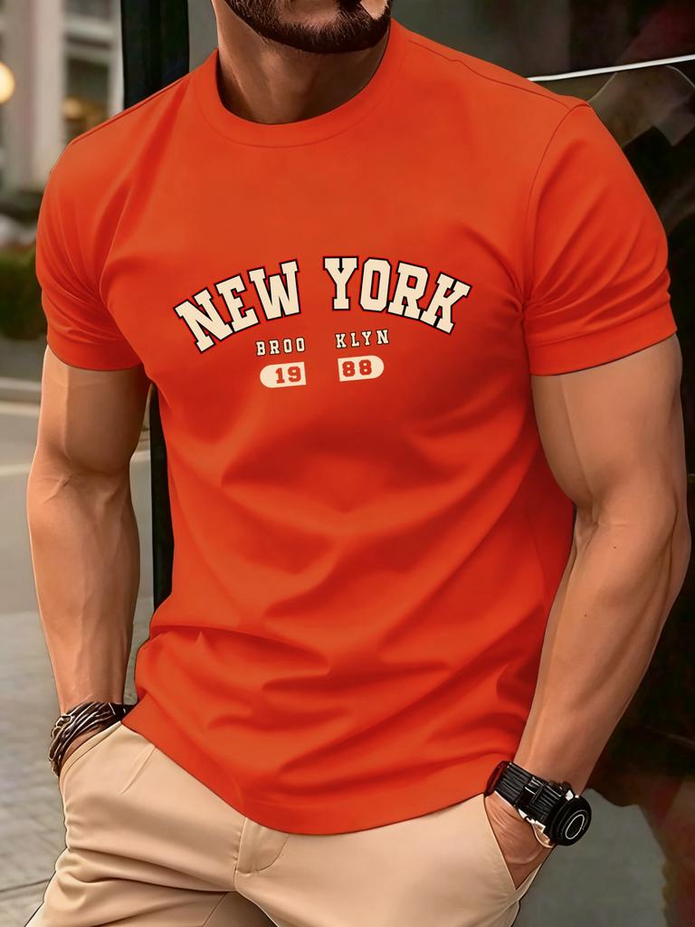 New York Brooklyn 1988 Letter Design Men TShirts Fashion Short Sleeve AllMatch Cotton Soft T Shirt Summer Unisex Loose Clothes