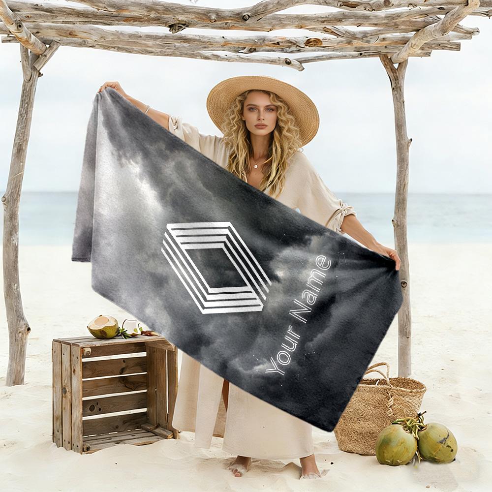 Renault Customize Text Beach Towel Quick-Dry Soft Microfiber Suitable for Sports Travel Swimming Yoga Bathroom Beach And Pool