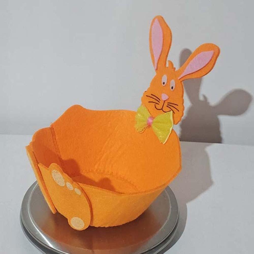 Sundries Container Case Metal Rabbit Candy Box Cut Cartoon Felt Bunny Basket Exquisite Small Easter Storage Case Children Gifts