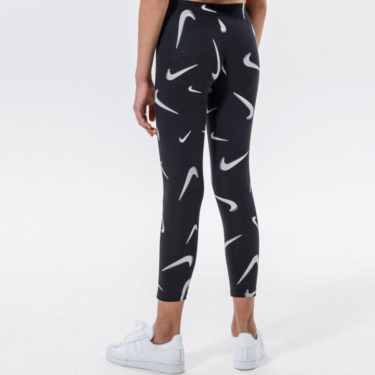 Nike Kids Sportswear Favorites All Over Logo Print Tight Fitness Knit Pants Kids bottoms Black DA1239-010