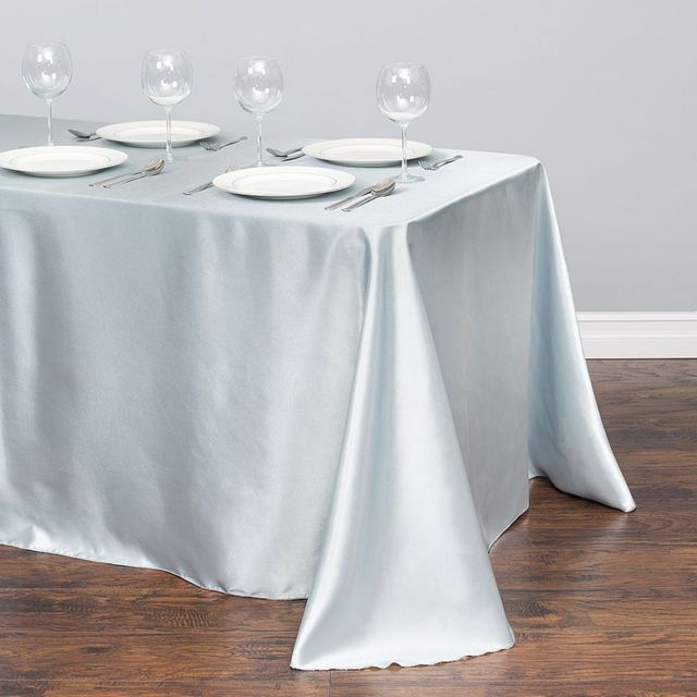 Rectangle Satin Tablecloth Table Cloth Overlays Wedding Christmas Baby Shower Birthday Events Banquet Decor Home Dining Table