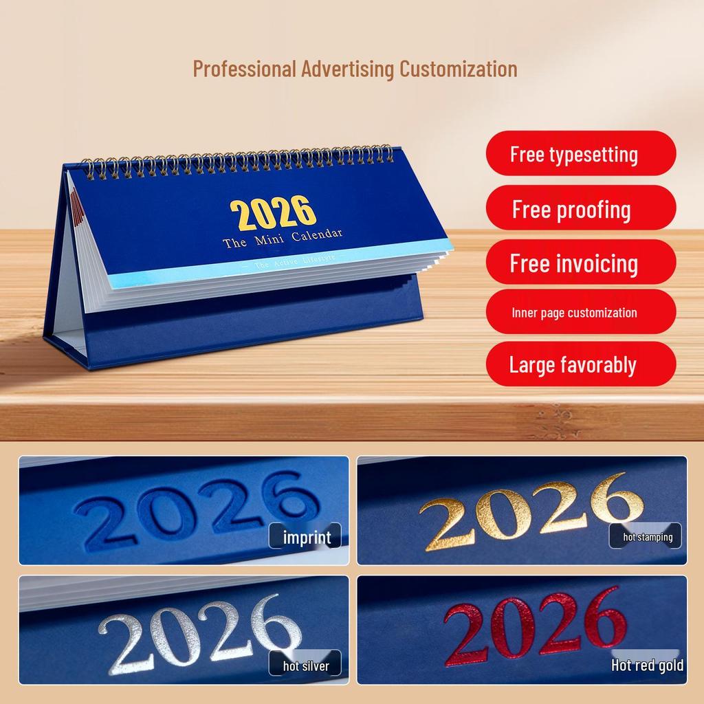 2026 Mini-Tischkalender: Anpassbares Desktop-Ornament & Monatsplaner