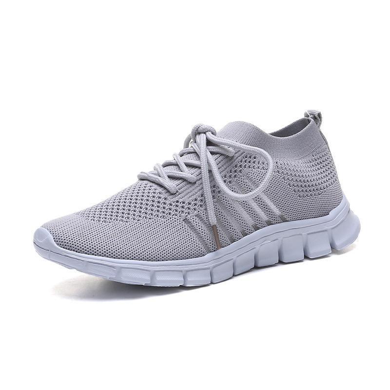 Women's Mesh Sneakers Lightweight Lace-up Soft Sole Fashion Running Shoes Flying Woven Outdoor Sports Shoes
