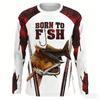 Fishing T Shirt for Men Summer Outdoor Fishing Apparel Sun Protective Long Sleeve 3D Printed Casual Tee UV Resistant Quick Dry