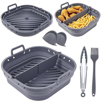 Air Fryer Accessories Set Kit Inculding 20-23cm Silicone Basket and Airfryers Utensils for for Cosori 5.5L - Cecotec 6L 6.5L