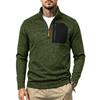 Men Casual Quarter Zip Fleece Sweatshirt Stand Collar Long Sleeve Pullover Outdoor Workout Daily Tops