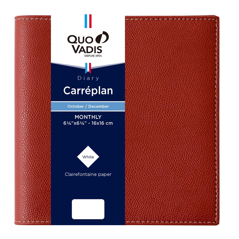 

QUOVADIS 2026 Planner Diary Caleplan/Club (Monthly Block, Starts October 2025, Square Size 16x16cm) Bordeaux qv12302bx