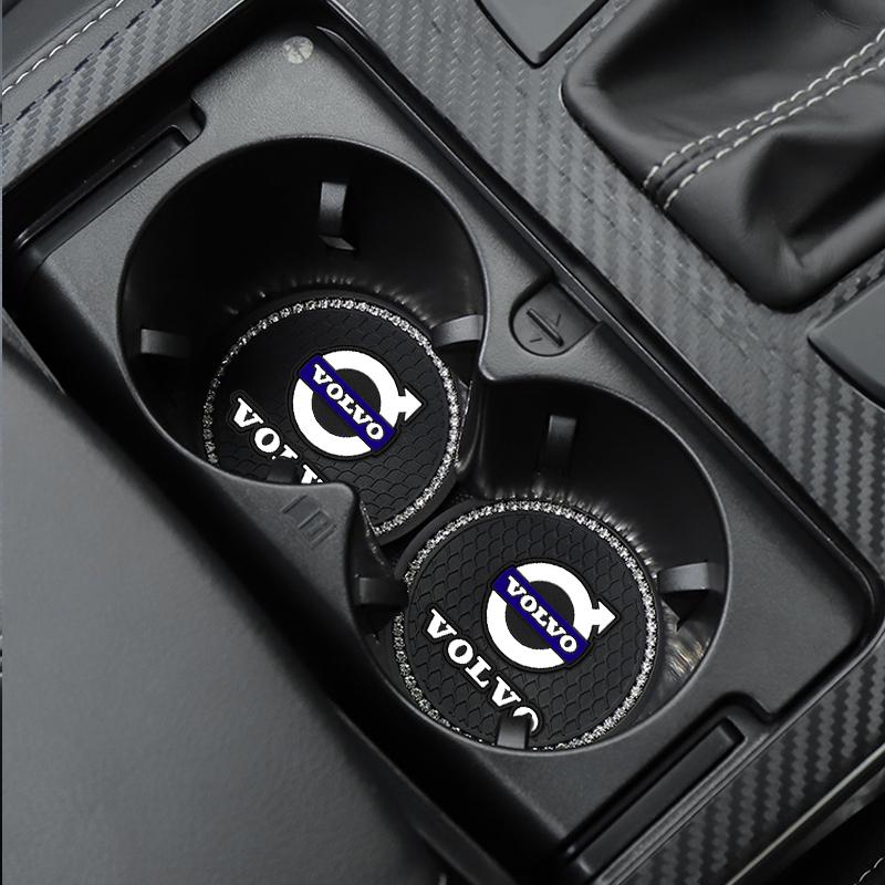 1/2pcs Non-slip Car Water Cup Pad Diamond Bottle Holder Coaster for Volvo XC60 S90 XC90 S60 XC40 V60 V90 S40 Volvo EX30 C40 C70
