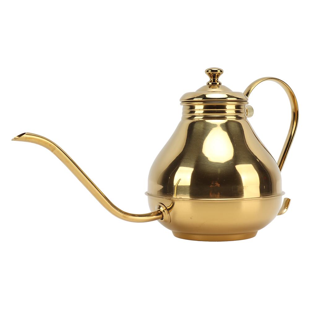 Coffee Tea Pot Stainless Steel Gold Thin Mouth Coffee Drip Kettle for Home Kung Fu Tea