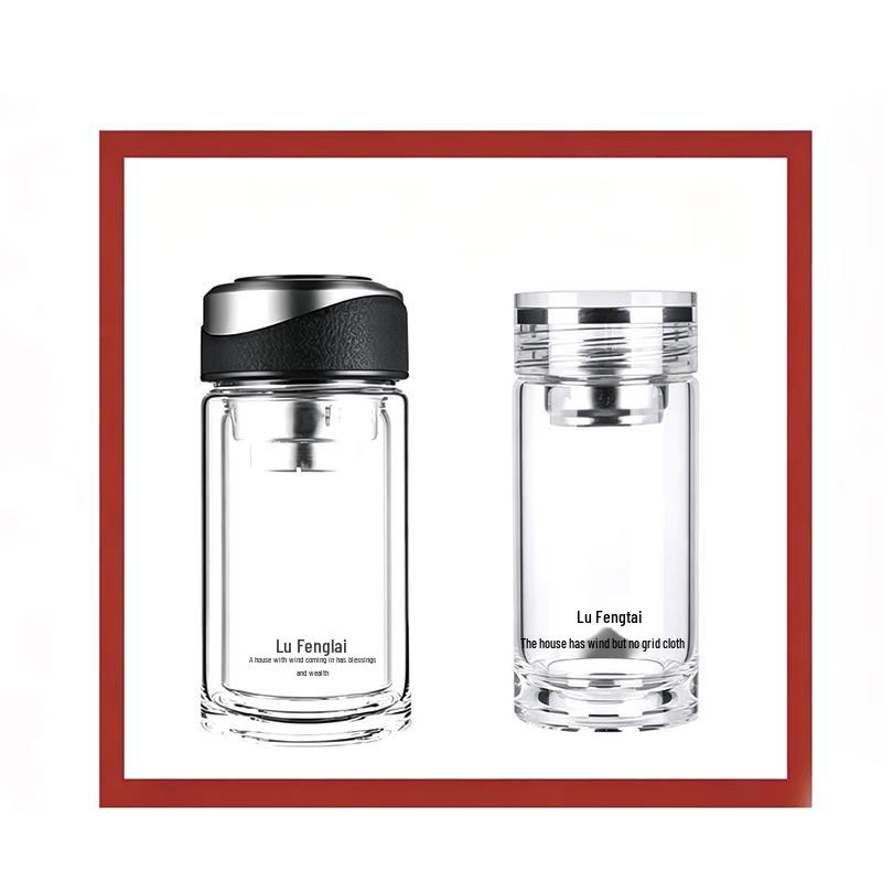 Lufenglai Double-Wall Borosilicate Glass Tea & Office Cup Set
