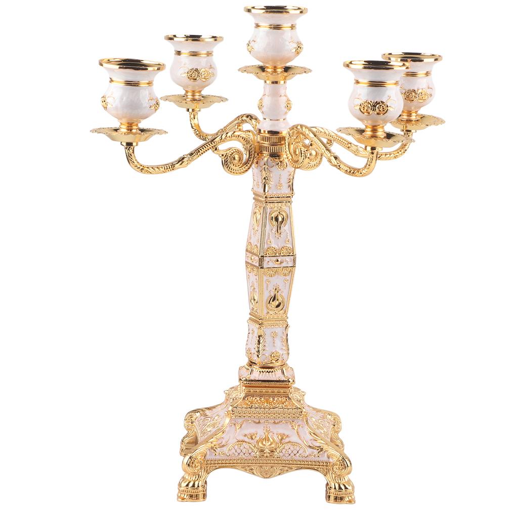 Luxury Home Candelabra Vintage Embossed Candle Holder Dinner Table Decor Wedding Ornaments