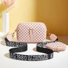 New women's bag fashion two-piece camera bag letter broadband simple printing shoulder messenger bag one generation