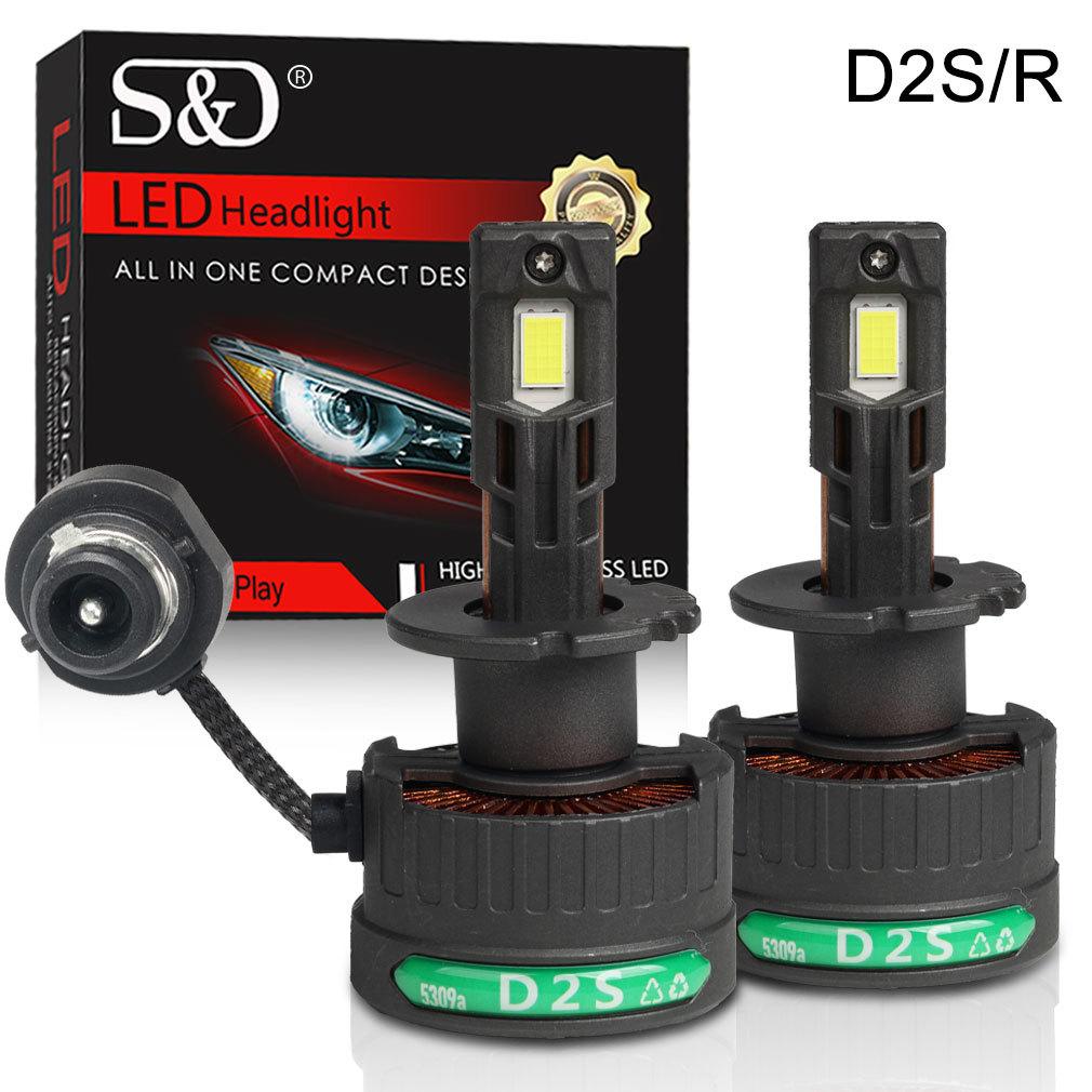 2 Pezzi 60000Lm Lampadine LED per Fari D3S D1S D2S D4S D8S D1R D2R D3R D4R D8R 140W Turbo CSP LED Doppio Tubo di Rame Luci Per BMW Benz Canbus Faro 6500K