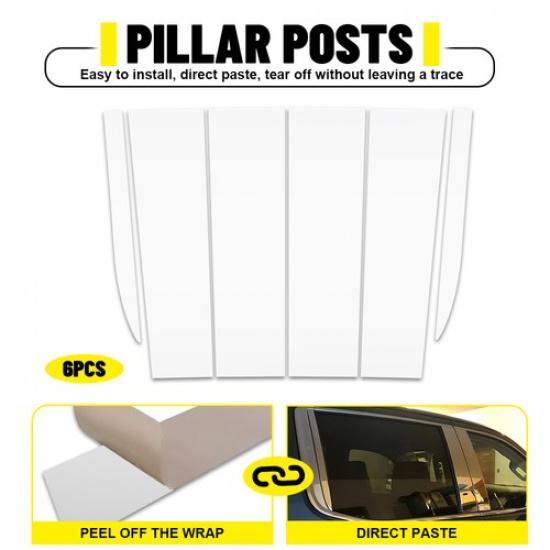 6X Chrome Pillar Posts Window Trim FOR CHEVY SILVERADO GMC SIERRA 1500 -2024