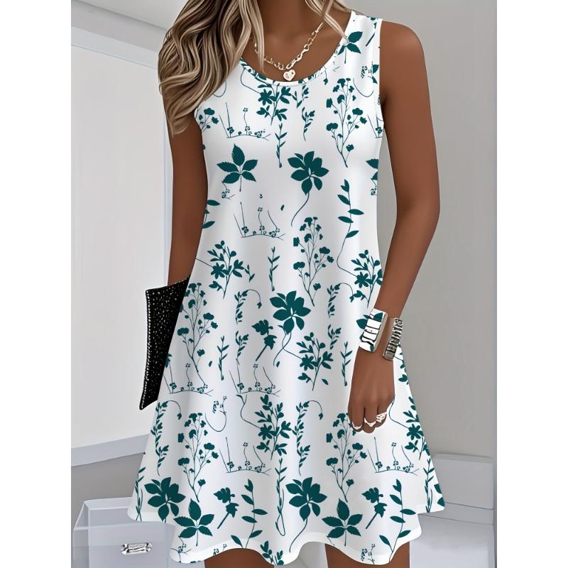 

Women s Floral Dress Navy Blue Floral Print White Dresses Woman Summer Oversized Female Clothing Y2k Clothes Woman S